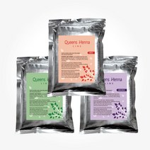 퀸즈헤나 라인 3set 천연헤나염색약 인도직수입 정품, 레드+네추럴+브라운, 1세트