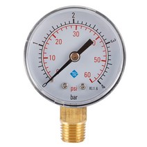 압력계 압력게이지 0 60psi 0 4bar 전문 풀 스파 필터 수압 미니 사이드 마운트 14 인치 파이프 스레드 14npt, 없음