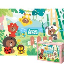 퍼즐피플 라인프렌즈 퍼즐 모음 직소퍼즐, 퍼즐유액 포함, 브라운의 정글탐험 100피스, 100p