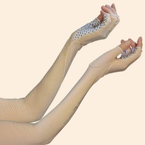 자외선차단 손등토시 쿨토시 반장갑 운전자용 여성용, 베이지