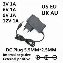 반대 극성 AC 100-240V DC 3V 6V 9V 12V 1A 1000mA 범용 AC / DC 어댑터 충전기 전원 공급 장치 역 극성, Reverse polarity_UK | 6V | 1A