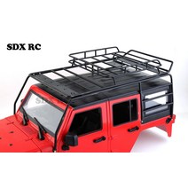 금속 루프 랙 롤 케이지 수하물 트레이 LED 라이트 바 1/10 RC 크롤러 자동차 축 SCX10 지프 랭글러 바디 쉘