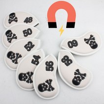 웨지커버 자석 해골 골프 52 60도 샌드 화이트 가죽, 웨지커버 해골 화이트 54도, 캠프빌리지 54도