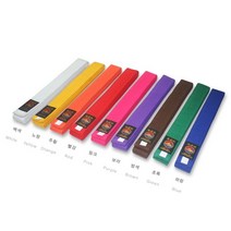 태권도 띠 컬러띠 합기도 체육관 특공무술 유도 도장 허리띠 단 벨트, 초록색(Green)