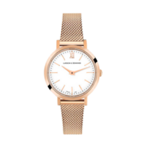 라르손앤제닝스 루가노 MILANESE 26MM 로즈골드 새틴-화이트 여성 손목시계