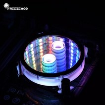커스텀수냉 AMD/AM4 / Intel 115X 2011 1366 CPU 쿨러 라디에이터 히트 싱크 5V 3 핀 RGB AURA SYNC 용 워터 블럭, AM4