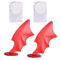 오픈페이스 헬멧 악마 뿔 자동차 오토바이 장식 전체 얼굴 오프로드 액세서리 모자를 쓰고 있죠 빨판 오토 스타일링 2 개, 06 Wing Red