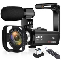 동영상 캠코드 방송용 카메라 4k 울트라 HD 30mp 와이파이 dv 디지털 270도, 휴대용 안정기