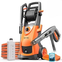 수 구리 모터 초저소음 고압 물총 기계 자동차 세탁기, 업그레이드 버전 + 폼 스프레이 병 + 걸레