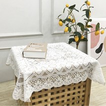 감성 레이스 식탁보 테이블보 3size [플라워 예쁜 빈티지 자수 레이스천 테이블매트], 90*90