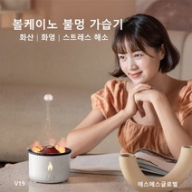 볼케이노 불멍 가습기 V19 대용량 미니가습기 화산 가습기 KC인증 대량구매, 화이트+전용 아답터