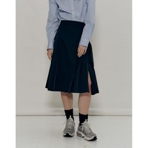 [22SS] [WEHOURS]블랙 턱장식 면혼방 랩스커트 HSSK2BH82BK