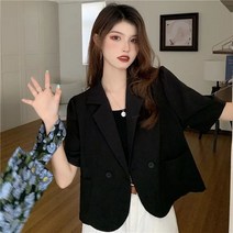 여성 숏 자켓 봄 여름 반팔 5부 얇은 캐주얼 심플 시원한 여자 정장 봄자켓 여름자켓 상의 의류 정장자켓 2022봄여름신상 summer jacket women JX0604