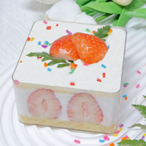 [당일출고] 티라미수용기 보틀케이크용기 정사각케이스 소 180p, Handmade 블랙띠지 60p