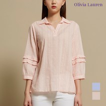 올리비아로렌 소매러플 자수 블라우스 _VOCNLWM4276