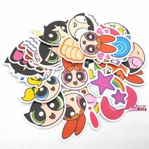 파워퍼프걸 모듬 조각 스티커