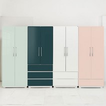 [고래가구] 멜로망스 하이그로시 장롱시리즈 (화이트/민트/핑크/블루), 롱도어, 민트