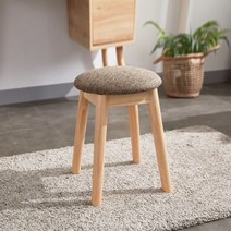 [리샘] 화장대의자/인테리어의자/스툴-원목쿠션의자 (착불), 색상:트위드 브라운