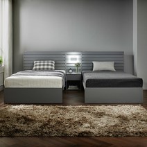 [우아미아이] [우아미가구]C342 호텔식 침대 SS, 색상:월넛