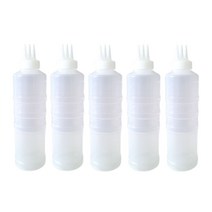 국내생산 업소용 잘라쓰는 소스통 3구 뚜껑 미포함, 5개, 600ml