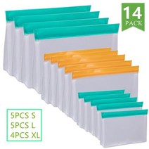 PEVA 식품 실리콘 가방 재사용 가능한 냉동고 스탠드 업 보관 Leakproof 탑 주방 주최자 컵 보울 BPA 무료