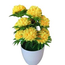 1Pc 인공 말린 꽃 국화 분재 화분 풍경 홈 웨딩 장식 무대 파티 정원, [03] YELLOW, 03 YELLOW