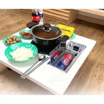 혼술 테이블 접이식 좌식 좌식 가정용 고기불판 테이블 가스버너 고기집테이블 신혼부부 집들이 센스있는 선물 혼술친구 고기식탁, 마블화이트