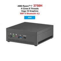 AMD라이젠 R5 4500U R7 2700U 3750H 4800U 미니 PC 베가 그래픽 포함 4K UHD Nvme SSD 데스크탑 게임용 컴퓨터, 해외공급사, 8G RAM 512G SSD + UK, AN1 R7 3750H