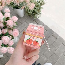 감각적인 에어팟케이스 실리콘 가죽 빈티지 명품 sweet 복숭아 우유 병 헤드셋 커버 airpods pro kawaii 무선 이어폰 케이스 액세서리 airpods 12 3, 에어팟 12용