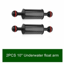 수중카메라 하우징 2PCS 40mm 직경 탄소 섬유 플로트 부력 수생 암 듀얼 볼 플로팅 암 다이빙 카메라 수중 다이빙 트레이, 2 개의 PCS 10inch, 03 2 PCS 10inch