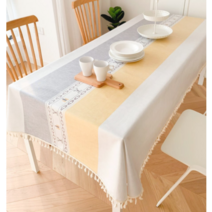 차쿠 KA 북유럽 태슬 식탁보 테이블보 1인용 4인용 6인용, 130*130cm, D타입