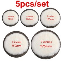 광택기 폴리셔 5가지 크기 75-180mm 양모 연마 디스크 자동차 왁싱 버핑 페인트 케어 폴리셔 패드 세척 액, 06 5pcs set