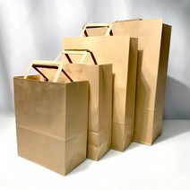 27리빙 튼튼한 크라프트 쇼핑백 소 선물 도시락 미니 무지 종이가방, 소 50개
