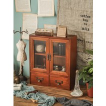 레트로 미니 틈새 선반 서랍 수납 진열장 장식장 소품, 5-낡은 색을 만드는 하나의 그리드