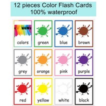 메모리 카드 어댑터 12Pcs 영어 학습 카드 색상 플래시 를위한 장난감 메모리 교육 Montessori, 01 다채로운