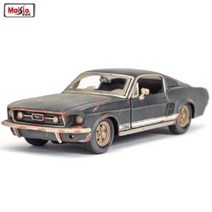 해외직구 1967 Ford Mustang GT 빈티지 버전 / 1:24 다이캐스트 키덜트 피규어 모형차 미니어쳐 명차 어린이 선물 생일 장식용