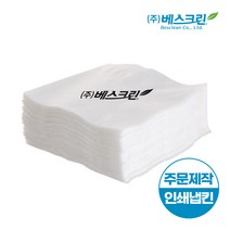 [주문제작] 칵테일냅킨 인쇄 2겹 1박스 [최소 주문수량 5 000매 x 6박스(30 000매)], 흰색지 2겹, 1도인쇄, 검정