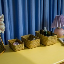엔틱and데코 라탄 사각 수납 바구니, 1set, SET(S+M+L)