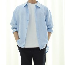 남자 스트링 체크 셔츠 오버핏 여름 카라 캐주얼 남방