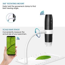 휴대용 무선 광학 현미경USB 무선 와이파이 전자 현미경 휴대용 디지털 확대경 필 라이트 포함 PCB 쥬얼, 한개옵션0