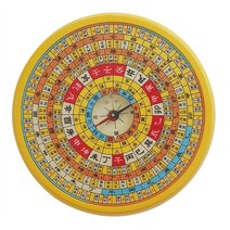미니 원목 유압식 나침판 10층 패철 풍수지리 나경, 혼합색상, 1개