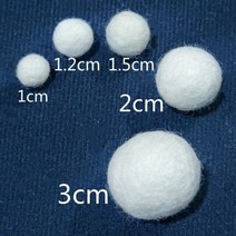 양모 펠트 볼 가랜드 파티 웨딩 장식 DIY 공예 10 개, 01 white_01 1cm