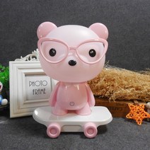 LED 램프 수면등 무드등 아이방 장식 조명, 작은 안경 곰 / 핑크