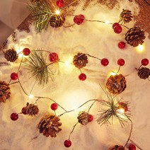 IYES 감성 LED 가랜드 솔방울 앵두 크리스마스 조명 IY-PINE, 단품