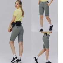 엘르골프 여성 체크 5부 팬츠6I41702