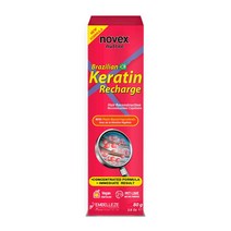 Novex 브라질 케라틴 재충전 튜브 리브인 80g/2.8온스 - 재건 케라틴 곱슬머리 제어 및 손상 복구