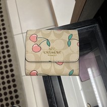 코치 아울렛 호환 시그니처 캔버스 체리 무늬 스몰 지갑 COACH SMALL TRIFOLD WALLET CF399
