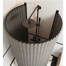 가정용 간이 샤워 부스 파티션 공간분리 욕실 물막이, 반경 110cmx높이 200cm 다크 그레이