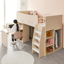 e스마트 코어 수납 낮은 벙커침대 H1600, 1. 수납형_메이플