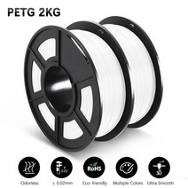 3d 프린터 출력 레진 3D프린터 aw 3d 필라멘트 2rolls1 75mm petg pla 플러스 실크 대리석 나무 필라멘트 무독성 환경 소재 fdm 3d 프린터, 펫 화이트